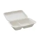 Take away boks, bagasse, 2-rums, 1000 ml (600/400ml), 24x16 cm, (400 stk.)