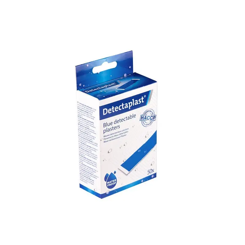 Detekterbare plastre, vandtætte, 9x38mm, blå, Detectaplast, (pk á 50 stk.)