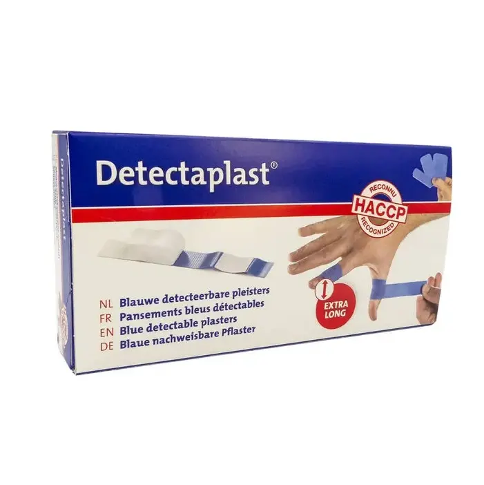 Detekterbare plastre, vandtætte, 120x120mm, blå, Detectaplast, (pk á 100 stk.)