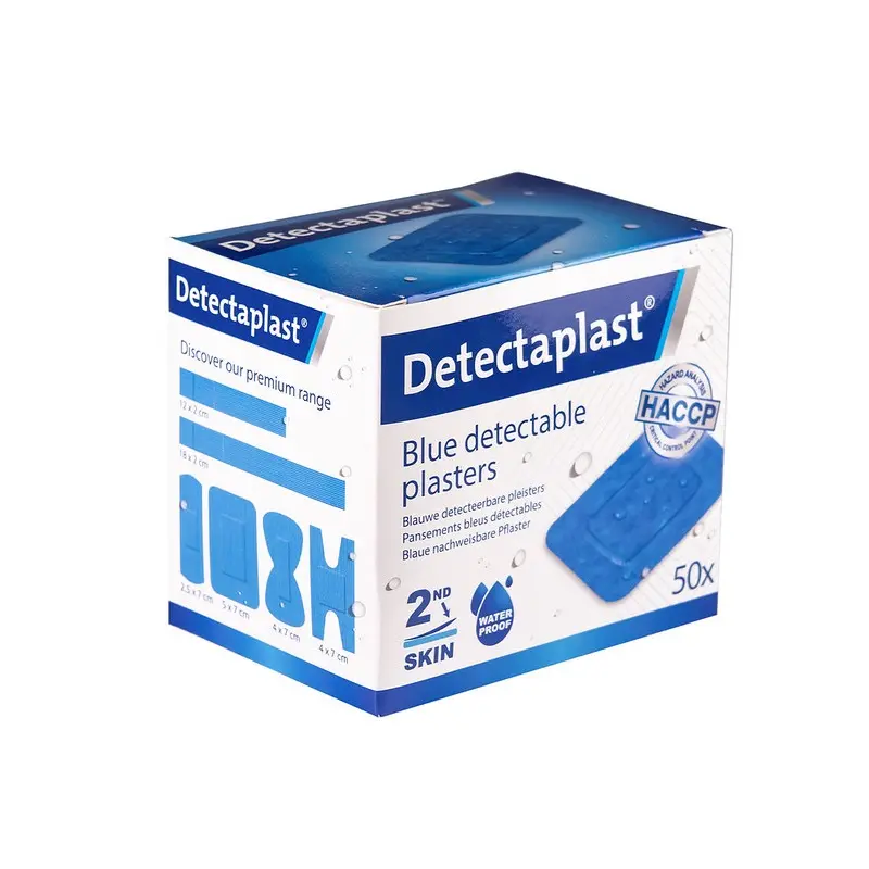 Detekterbare plastre - "2nd skin", 51x72mm, blå, Detectaplast, (pk á 50 stk.)
