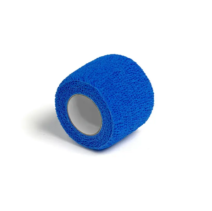 Selvklæbende bandage, blå & detekterbar, 2,5cm x 4,5m, Detectaplast, (48 stk.)