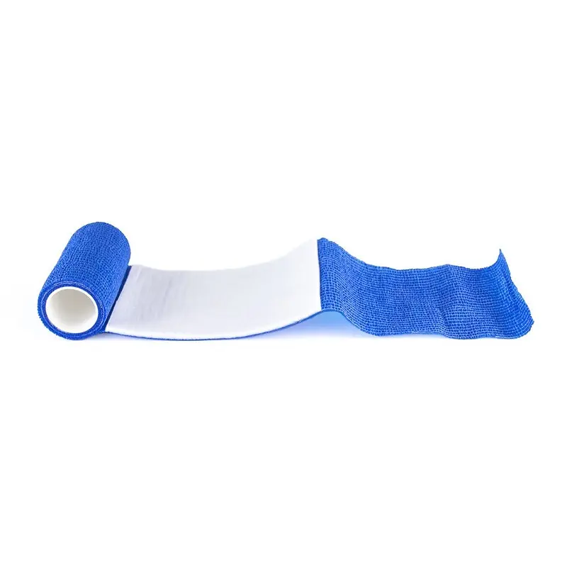 Selvklæbende bandage m/ pad, blå & detekterbar, 8x12cm, Detectaplast, (1 stk.)