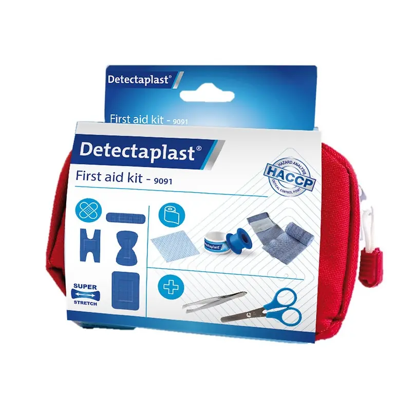 Førstehjælpskasse m/ dekterbar blå indhold, Detectaplast, (1 stk.)