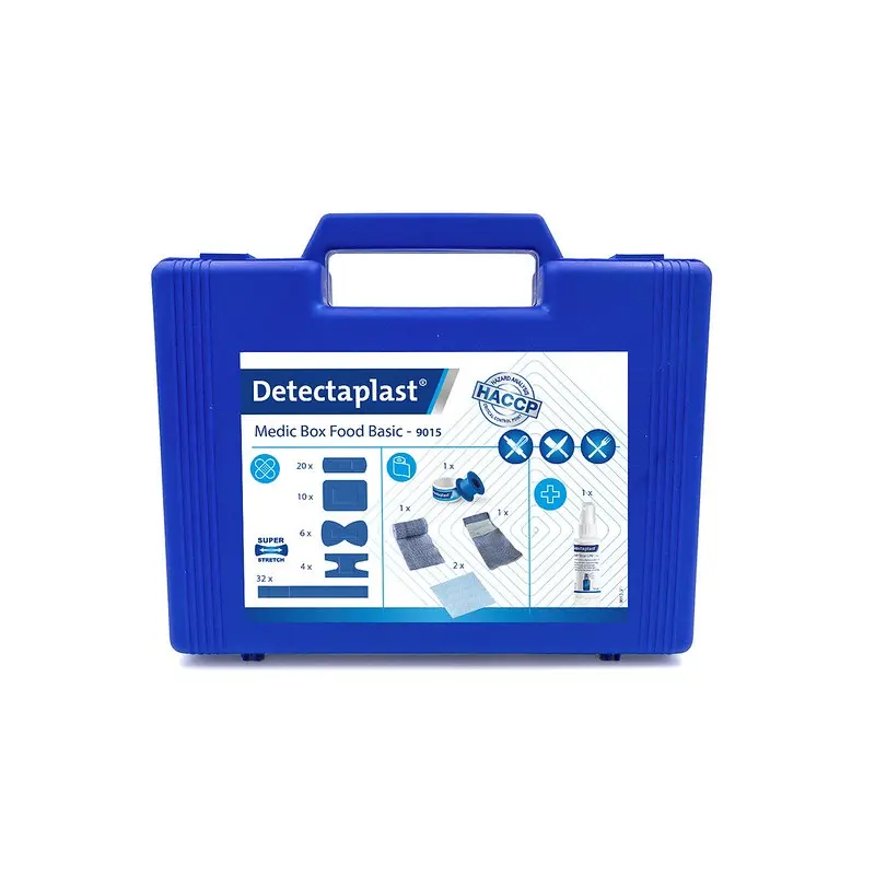 Plasterboks t/ fødevareindustrien, BASIC, blå & detekterbare, Detectaplast, (1 stk.)