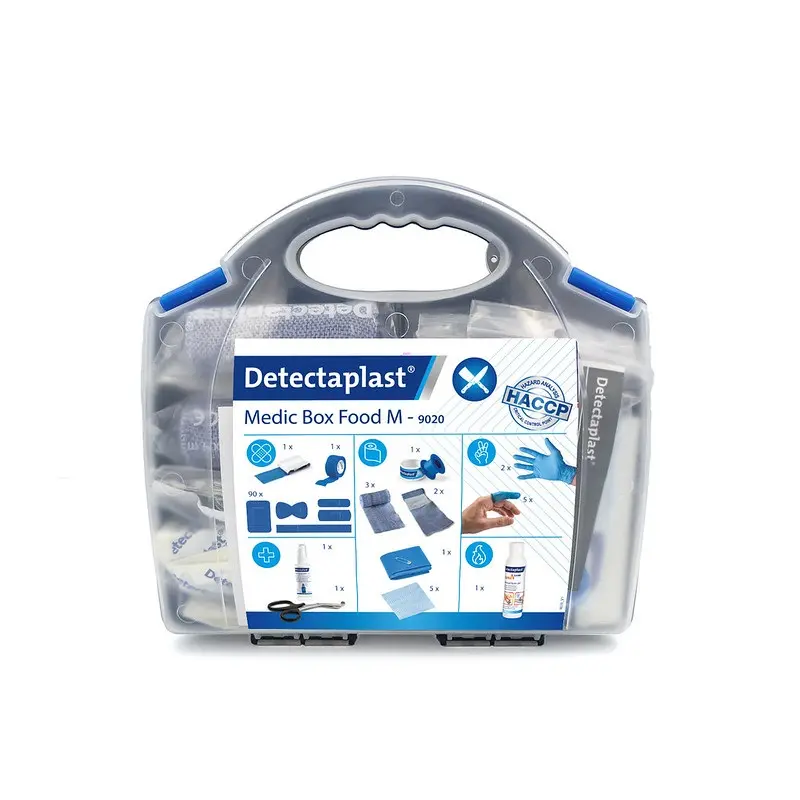 Plasterboks t/ slagtere, blå & detekterbare, Detectaplast, (1 stk.)
