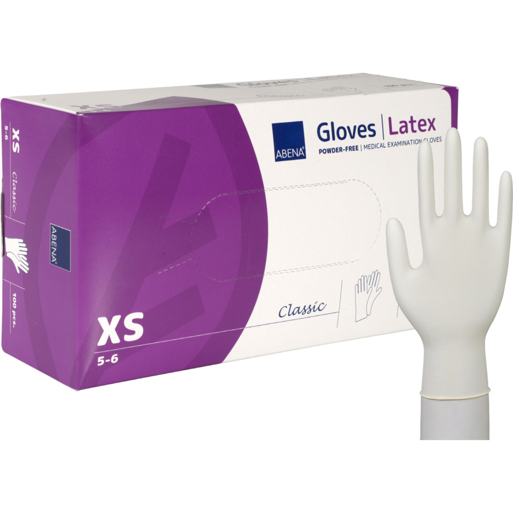 Latexhandske, XS, nature, pudderfri, Classic, (100 stk.)