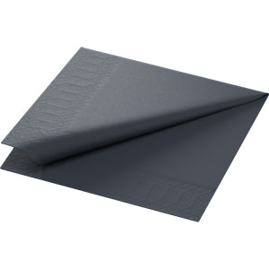 Frokostserviet, 3-lags, 33x33cm, sort, Duni, (1000 stk.)
