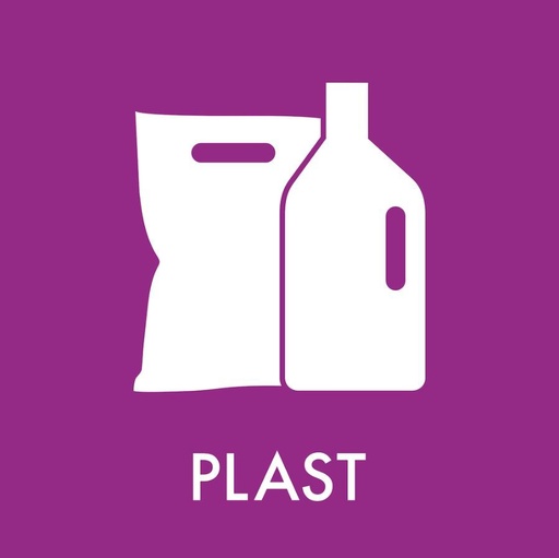 [11037] Piktogram til plast, 12x12cm, lilla, folie, selvklæbende, (1 stk.)