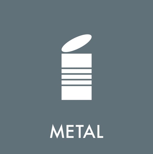 [11038] Piktogram til metal, 12x12cm, grå, folie, selvklæbende, (1 stk.)
