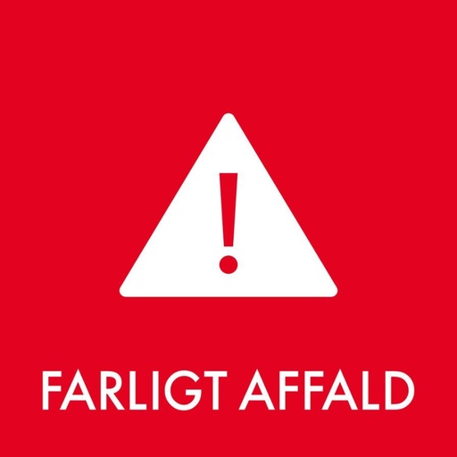 [11041] Piktogram til farligt affald, 12x12cm, rød, folie,  selvklæbende, (1 stk.)