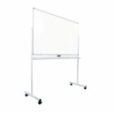 Magnetisk whiteboard på hjul, vendbar, hvid, ECO, låsbare hjul, flere størrelser, med pennebakke, (1 stk.) (90x150cm)
