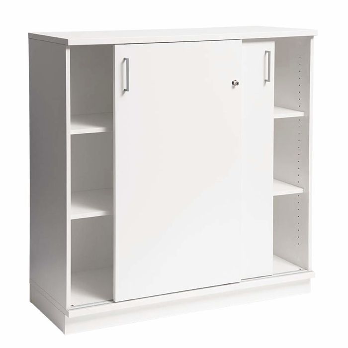 Skydedørsskab med lås, 2x3 rum, 42,5x120x120cm, EP Xtra, flere farver, (1 stk.) (Hvid)