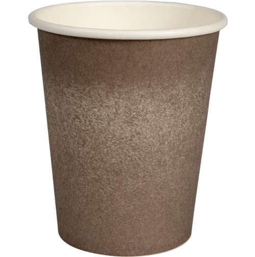 [19437] Papkrus, SW, 200ml/8oz, 9,1xØ8cm, pap/PE, mørkebrun, Svanemærket, (1000 stk.)