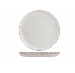 Desserttallerken, rund, Ø21,5x2cm, støvet hvid, stentøj, SHADE, (16 stk.)