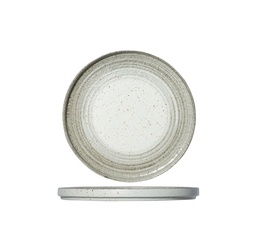 Middagstallerken, rund, Ø26,5cm, hvid/natur-farvet, stentøj, SPLENDIDO, (4 stk.) 