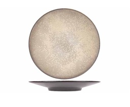 Desserttallerken, rund, Ø22x3cm, brun, stentøj, DIVINE EARTH, (24 stk.)