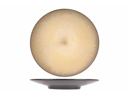 Desserttallerken, rund, Ø22x3cm, lysebrun, stentøj, DIVINE MOON, (24 stk.)