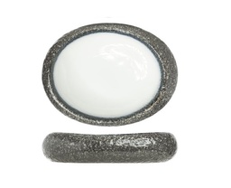 Skål, oval, stentøj, Ø24x21x5.5cm, lys farve, SEA PEARL, (1 stk.)