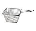Friturekurv, firkantet, 12,8x12,8x7,5cm, metal, krom, (1 stk.)