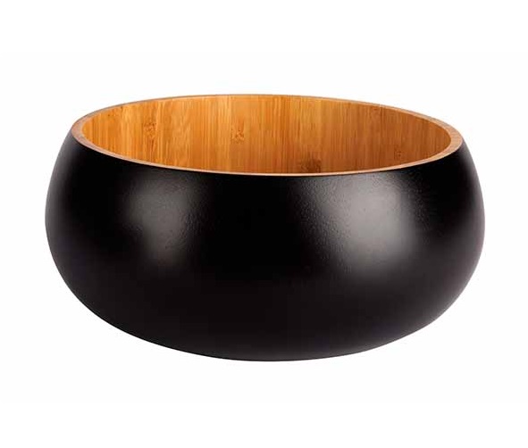 Salatskål, Ø19,5x8cm, bambus, sort, BLACK&WOOD, (1 stk.) 