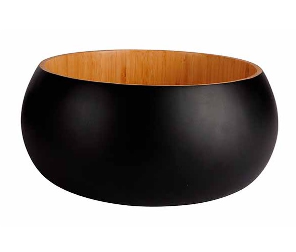Salatskål, Ø25x10cm, bambus, sort, BLACK&WOOD, (1 stk.)