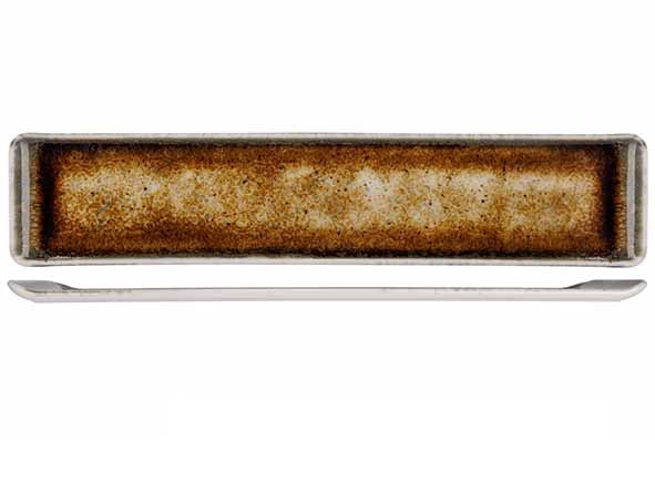 Serveringsfad, 46x9,5cm, rektangulær, brun, porcelæn, IRIS, (6 stk.)