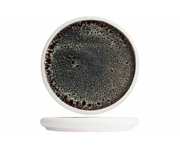 Brødtallerken, mørk/hvid, stentøj, rund, Ø16X2cm, MAUNA, (6 stk.)