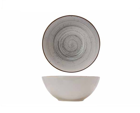 Skål, rund, Ø16x6,8cm, stentøj, støvet blå, SINTRA 2.0, (12 stk.)