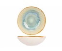 Skål, rund, Ø20x6cm, grøn/beige, stentøj, COBALT, (4 stk.)