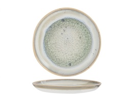 Desserttallerken, stentøj, rund, Ø21cm, sandfarvet/grøn, NAVAJO, (4 stk.)