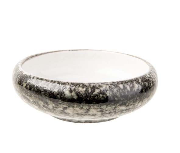 Lille serveringsskål, rund, Ø9,5cm, hvid/grå, stentøj, SEA PEARL, (12 stk.)