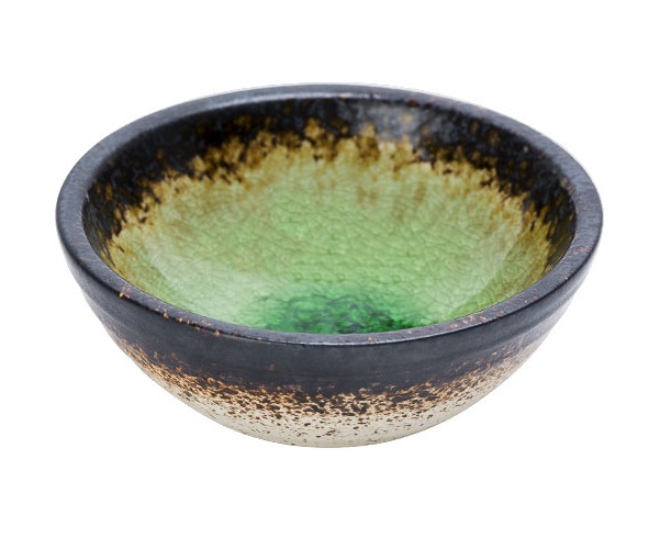 Lille serveringsskål, 70ml, Ø9,3x3,5cm, stentøj, brun/grøn, FERVIDO, (12 stk.)