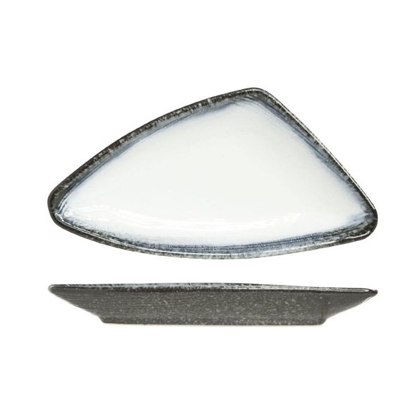 Frokosttallerken, 20x10x2cm, stentøj, trekantet, lys-farve, SEA PEARL, (5 stk.)