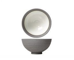 Skål, Ø11x5,5cm, porcelæn, grå/hvid, STONE, (6 stk.)