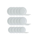 Tallerkensæt m/6 dybe-, 6 frokost- & 6 middagstallerkener, hvid, porcelæn, ORBITO, (18 dele)