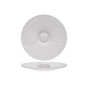 Østerstallerken, Ø28,5x2,5cm, østers-design, hvid, porcelæn, (1 stk.)