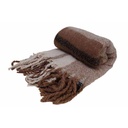 Plaid med frynser, 127x152cm, brun, polyester, (1 stk.)