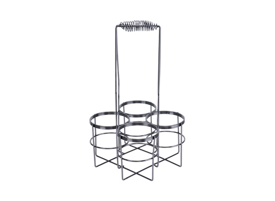 Vinholder, til 4 flasker, sort, 20x20x36cm, (1 stk.)