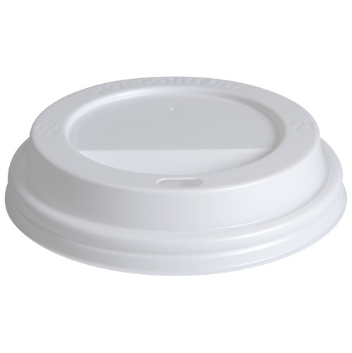 [32183] Låg til 8 oz papkrus, Ø8cm, hvid, plast, (1000 stk.)