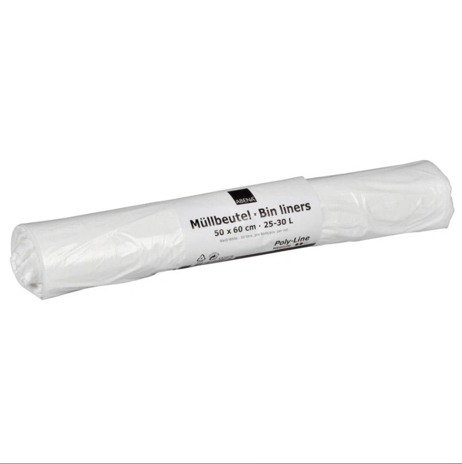 [32199] Spandeposer, 30 l, 50x60cm, hvid, LDPE/virgin, 12,5 my, (20 rl á 50 stk, 1000 stk.)