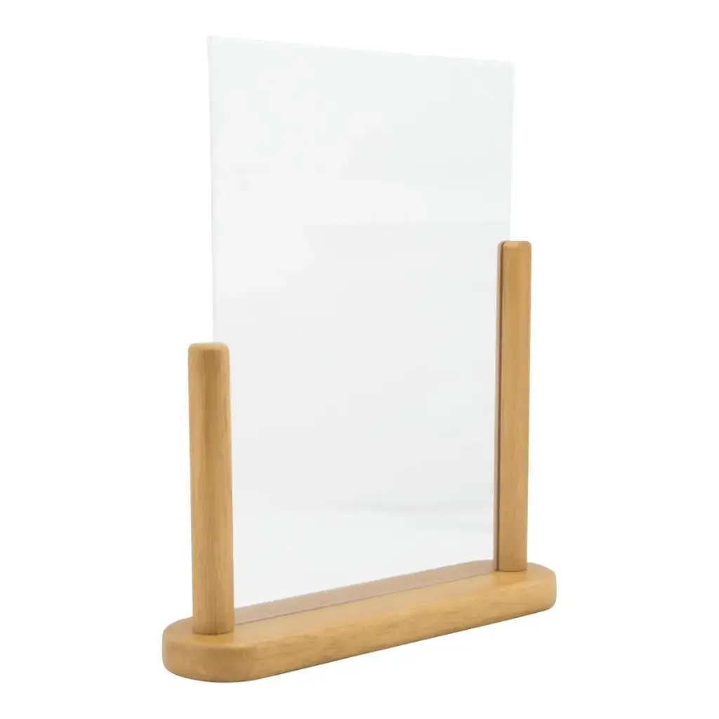 Displayramme A4 i massivt teakfarvet træ, Securit, (1 stk.)