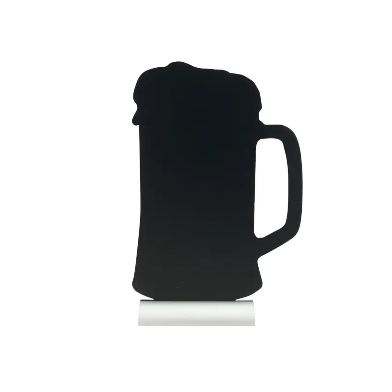 Bordskilt, ØLGLAS med alufod, Securit Silhouette, (1 stk.)