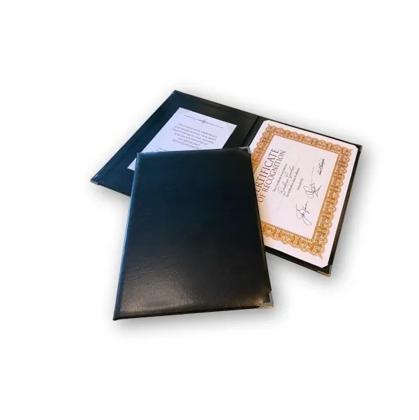 Dokument-/diplomomslag Deluxe, A4, læder, sort, Peleman, (1 stk.)