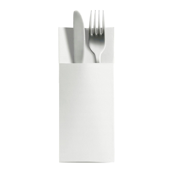 Bestikserviet, Airlaid, GS-Basic, 32x40cm, 1/8 fold, hvid, 8 pakker á 25 stk. (300 stk.)