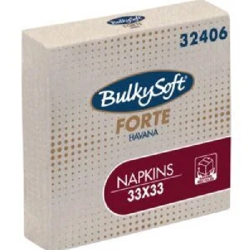 Frokostserviet, 2-lags, 1/4 fold, 33x33 cm, sand, 100 % genbrugspapir, (2000 stk.)