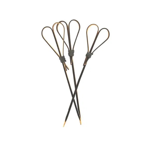 Drinkspinde m/ hjerte-knuder, 12cm, bambus, (100 stk)