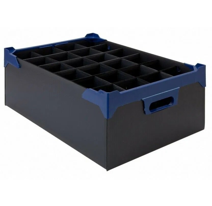 Opbevaringsboks til glas, 24-rum, 50x34,5x16,5cm, Beaumont, (5 stk.)