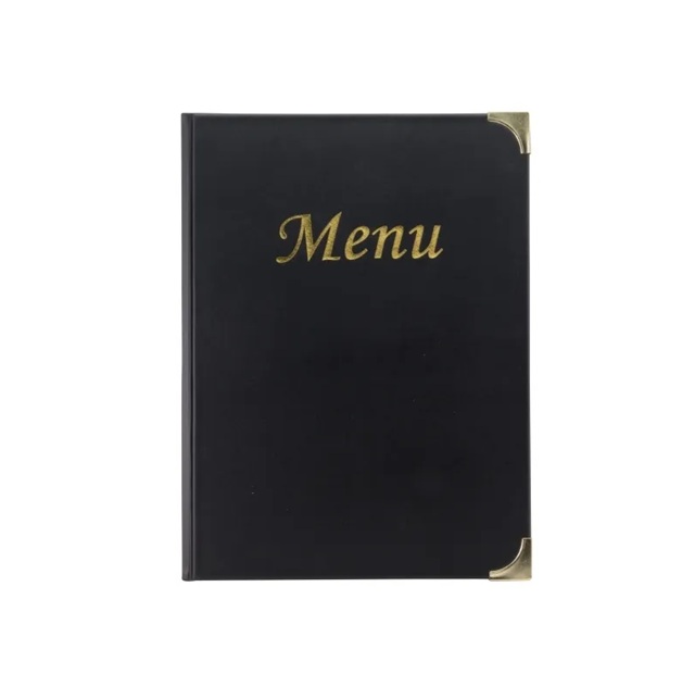 Menuomslag, Securit® BASIC, A4 / A5, til 8 sider, PVC, flere farver, (1 stk.) (Sort, A5)