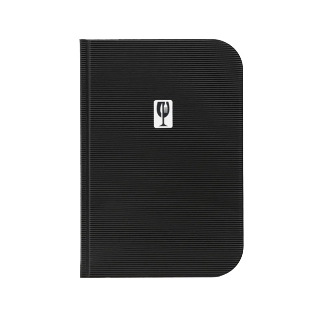 Menuomslag, A4/A5 til 12 sider, Securit® ESSENTIAL, PVC, sort, (1 stk.) (A5)
