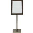 LED Informationsdisplay til 4xA4 med 125 cm stander, Securit® CLASSIC, flere farver, (1 sæt) (Brun)